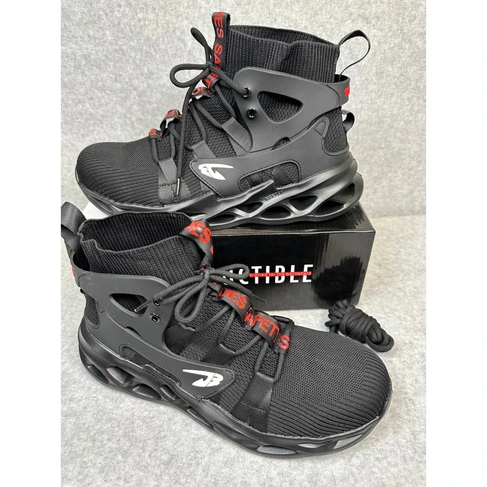 Indestructible Ares Black Safety Work Steel Toe Puncture Proof Boot Size 11.5-12